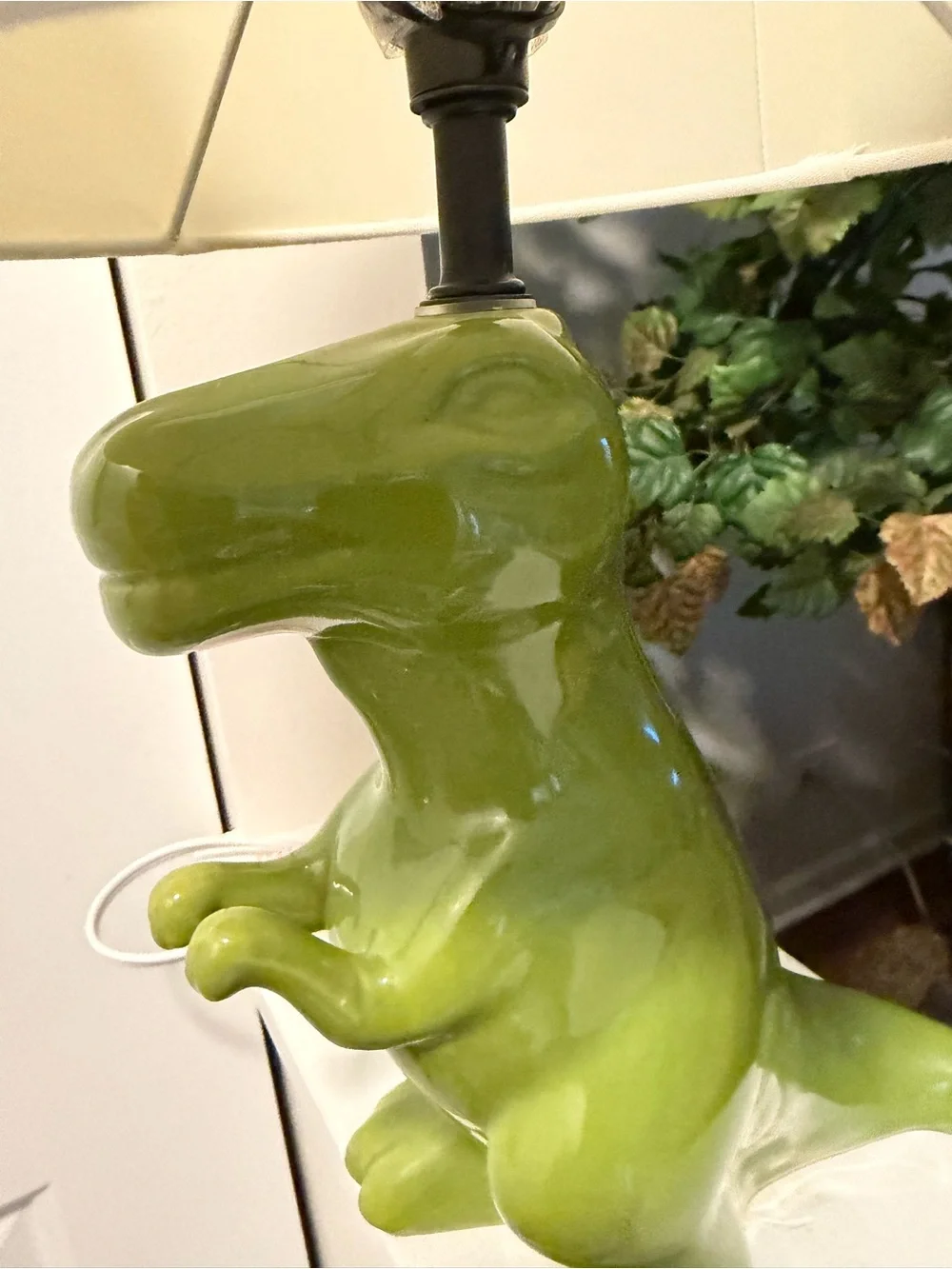 Target Green Ceramic Dinosaur Lamp with White Shade